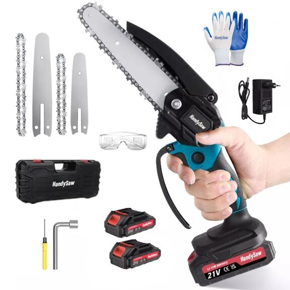Cordless Mini Chainsaw – 3000W One-Hand Saw with 2 Batteries - Image 1