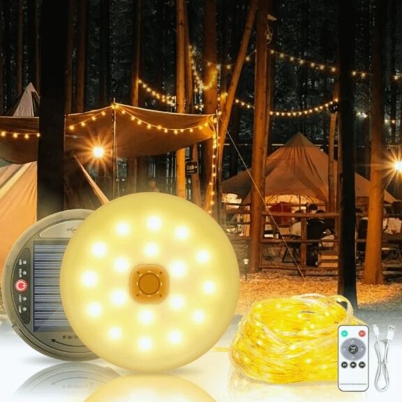 3 in 1 Solar Camping String Lights (10m) - Image 1